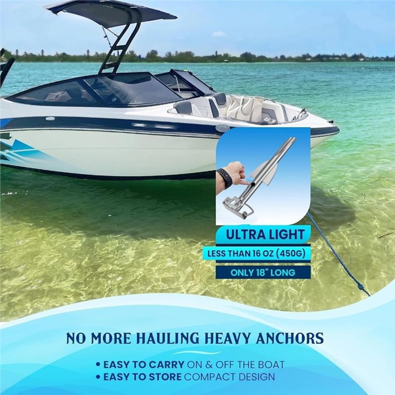 Fishing Kayak Anchor - A12E-Shallow Water Boat Anchor For PWC,