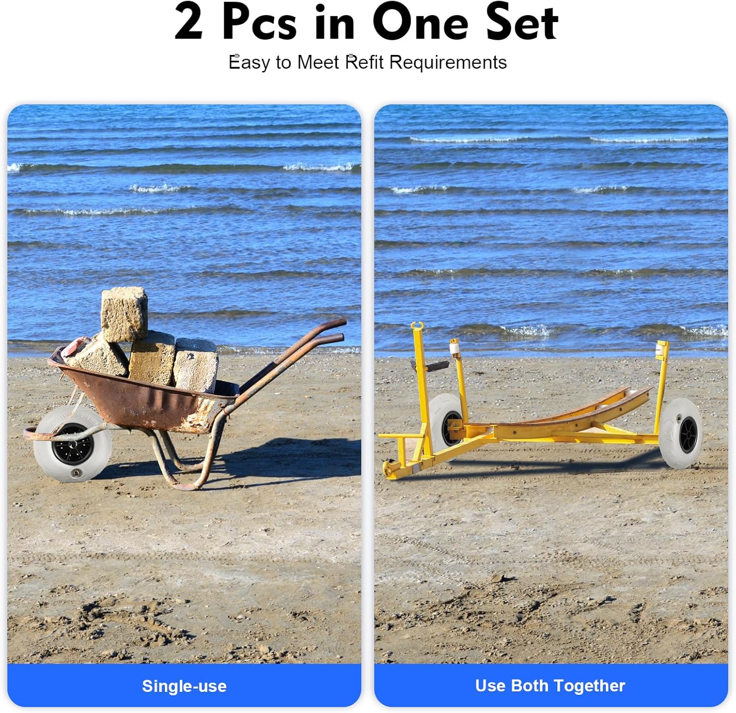 Beach Balloon Wheels 2 Pack 9  - Fishing Kayak Cart recensione e prezzo