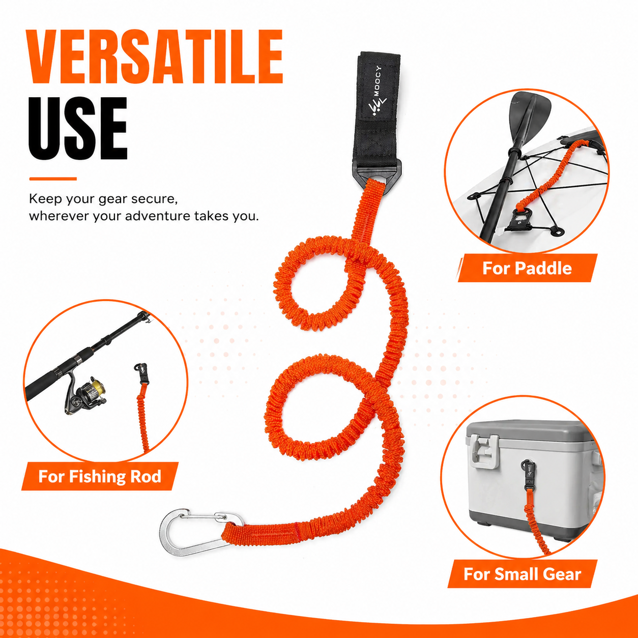Coiled Paddle Leash Orange Kay - Fishing Kayak Paddle Leash recensione e prezzo