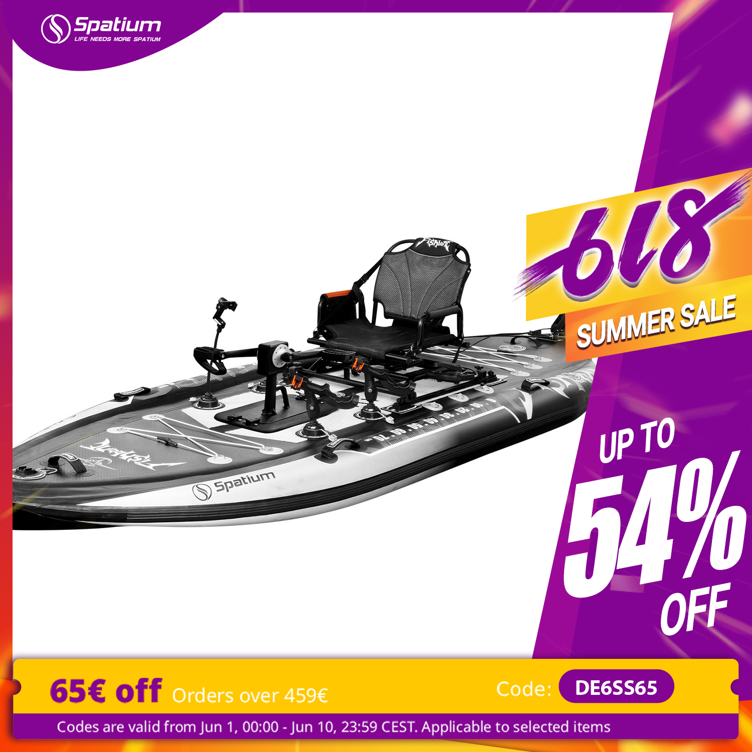Spatium Pedal Kayak Inflatable - Fishing Kayak Pedal Drive recensione e prezzo